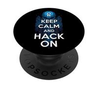 Keep Calm And Hack On Hacker Skull Circuit Board PopSockets Adhesive PopGrip