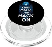 Keep Calm And Hack On Hacker Skull Circuit Board PopSockets PopGrip for MagSafe