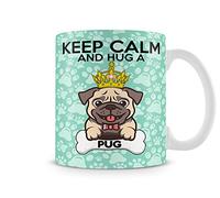Keep Calm and Hug a Dog Themed 11 Oz Ceramic Christmas Stoking, Birthday Present, Gift Idea Mug. (Pug)