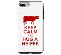 Keep Calm and Hug a Heifer Dairy Farm Joke Case for iPhone 7 Plus/8 Plus