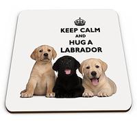 Keep Calm And Hug A Labrador Novelty Glossy Mug Coaster