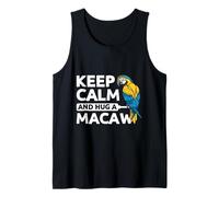 Keep Calm and Hug A Macaw Lover Tropical Parrot Fan Tank Top