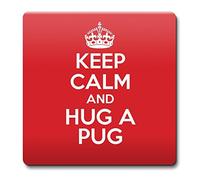 Keep Calm and Hug a Pug Coaster - Coffee Cup Gift Idea Present Dogs by Kustom Design