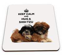 Keep Calm and Hug A Shih Tzu Novelty Glossy Mug Coaster