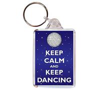 Keep Calm and Keep Dancing - Double Sided Large Keyring Key Ring Fob Chain Name Tag