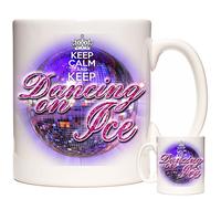 KEEP CALM and KEEP DANCING ON ICE Glitter Ball ceramic mug, Can Be Personalised. For Ice Skaters. Gift. Ball Room Dancing Gift