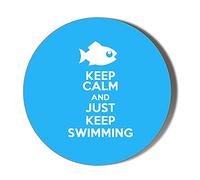 KEEP CALM AND KEEP SWIMMING 38mm Small Novelty Badge