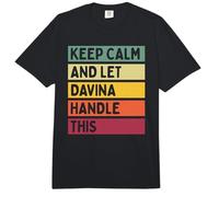 Keep Calm and Let Davina Handle This Funny Custom Retro Comfort Colors Adult Heavyweight T-Shirt