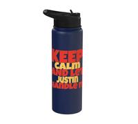Keep Calm and Let Justin Handle It Funny Justin Name Stainless Steel Insulated Water Bottle