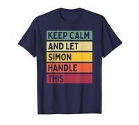 Keep Calm and Let Simon Handle This Funny Retro Quote T-Shirt, Men, Navy Blue, 5X-Large