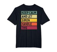 Keep Calm and Let Simon Handle This Funny Retro Quote T-Shirt, Men's Big and Tall, Black, 5X Tall