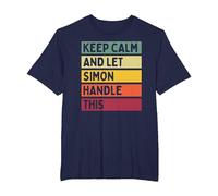 Keep Calm and Let Simon Handle This Funny Retro Quote T-Shirt, Men's Big and Tall, Navy Blue, 5X Tall