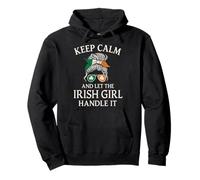 Keep Calm And Let The Irish Girl Handle It Clover Design Pullover Hoodie