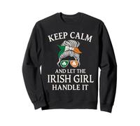 Keep Calm And Let The Irish Girl Handle It Clover Design Sweatshirt