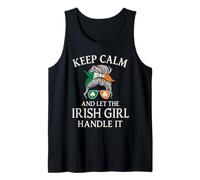Keep Calm and Let The Irish Girl Handle It Clover Design Tank Top