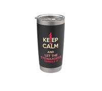 Keep Calm and Let The Stewardess Handle It Stewardess Spruch Stainless Steel Insulated Tumbler