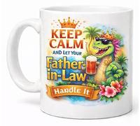 Keep Calm and Let Your Father in Law Handle It Funny Coffee Cup Gift Mug