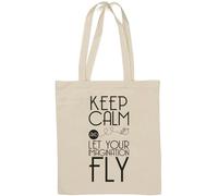 Keep Calm And Let Your Imagination Fly Natural Cotton Tote Bag White