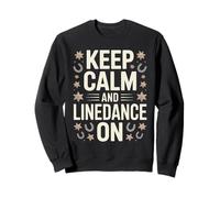 Keep Calm And Line Dance On Retro Sunset Sweatshirt