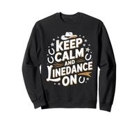 Keep Calm And Line Dance On Retro Sunset Sweatshirt