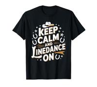 Keep Calm and Line Dance On Retro Sunset T-Shirt