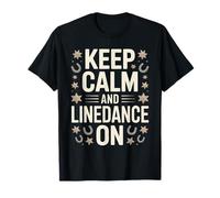 Keep Calm and Line Dance On Retro Sunset T-Shirt