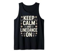 Keep Calm and Line Dance On Retro Sunset Tank Top