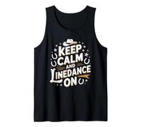Keep Calm and Line Dance On Retro Sunset Tank Top