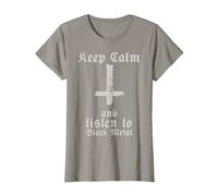 Keep Calm and Listen to Black Metal T-Shirt, Women, Slate Grey, X-Large