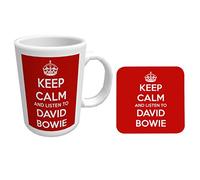 Keep Calm and Listen to David Bowie - Mug and Coaster Set by Top Banana