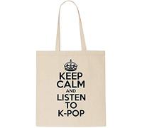 Keep Calm AND LISTEN TO K-POP Tote Bag-Cotton Shopping Bag