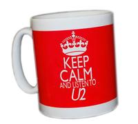 KEEP CALM AND LISTEN TO U2 (RED) MUG