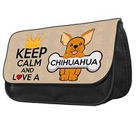 Keep Calm and Love a Chihuahua Themed Funny Pencil Case. Make up case, Back to School Gift.