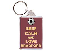Keep Calm and Love Bradford - Double Sided Large Keyring Football/FC Themed Gift/Souvenir/Present/Name Tag