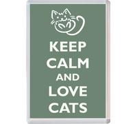 Keep Calm and Love Cats - Novelty Jumbo Fridge Magnet