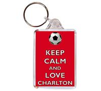 Keep Calm and Love Charlton - Double Sided Large Keyring Football/FC Themed Gift/Souvenir/Present/Name Tag