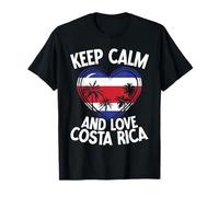 Keep Calm and Love Costa Rica Heart Flag Vacation Costa Rica T-Shirt