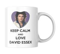 KEEP CALM AND LOVE DAVID ESSEX - HEART DESIGN - LARGE 15oz ceramic mug