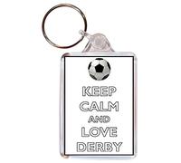 Keep Calm and Love Derby - Double Sided Large Keyring Football/FC Themed Gift/Souvenir/Present/Name Tag
