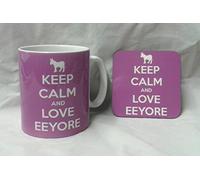 Keep Calm and Love Eeyore - Ceramic Photo Mug and Coaster