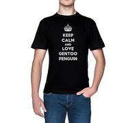Keep Calm And Love Gentoo Penguin Black Men's T-Shirt Black Men's Tee, Black, 3XL
