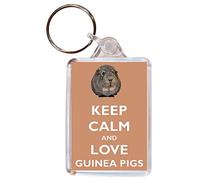 Keep Calm and Love Guinea Pigs - Double Sided Large Keyring Key Ring Fob Chain Name Tag