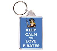 Keep Calm and Love Pirates - Double Sided Large Keyring Key Ring Fob Chain Name Tag