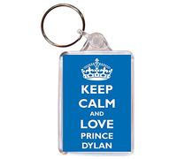 Keep Calm and Love Prince Dylan - Double Sided Large Keyring Gift/Present Boy/Boys Name Tag Souvenir
