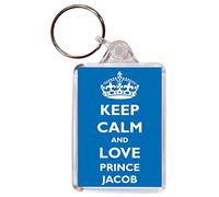 Keep Calm and Love Prince Jacob - Double Sided Large Keyring Gift/Present Boy/Boys Name Tag Souvenir