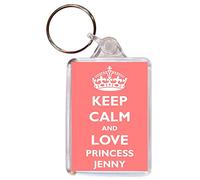 Keep Calm and Love Princess Jenny - Double Sided Large Keyring Gift/Present Girl/Girls Name Tag Souvenir