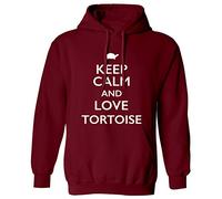 Keep Calm and Love Tortoise Hoodie XS - 2XL Maroon