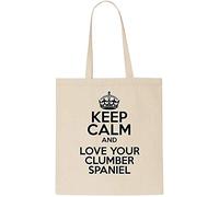 Keep Calm AND LOVE YOUR CLUMBER SPANIEL Tote Bag-Cotton Shopping Bag