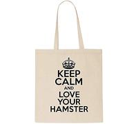 Keep Calm AND LOVE YOUR HAMSTER Tote Bag-Cotton Shopping Bag