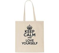 Keep Calm AND LOVE YOURSELF Tote Bag-Cotton Shopping Bag